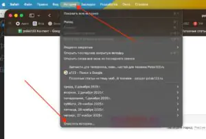 Как очистить историю в Safari на MacBook