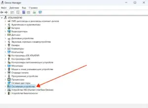 Проверить устройства, связанные с ACPI и питанием